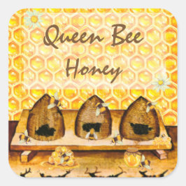 Honey Jar Canning Label Quadratischer Aufkleber