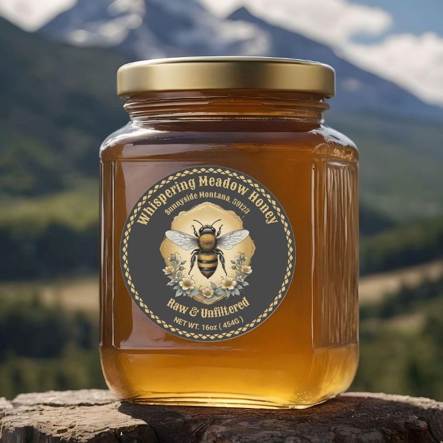 Honey Jar Custom Label Runder Aufkleber (Von Creator hochgeladen)