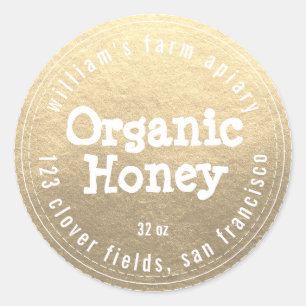 Honey Jar Étiquette Honeybee Apiary Gold