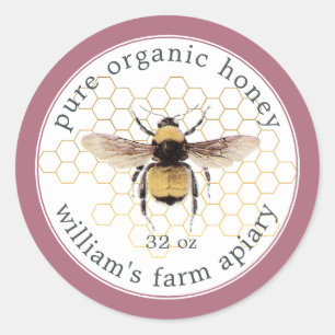 Honey Jar Étiquette Honeybee Apiary Honeycomb Cass