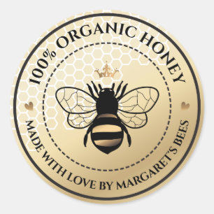 Honey Jar Étiquettes Honeybee Honeycomb Bee Apière