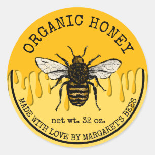 Honey Jar Étiquettes Honeybee Honeycomb Bee Apière