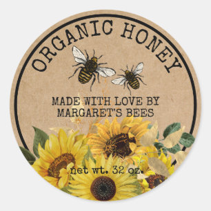 Honey Jar Étiquettes Honeybee Honeycomb Bee Apière