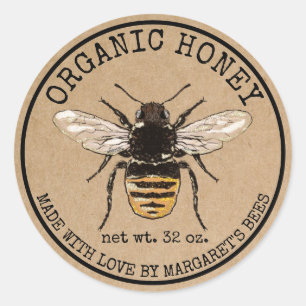 Honey Jar Étiquettes Honeybee Honeycomb Bee Apière