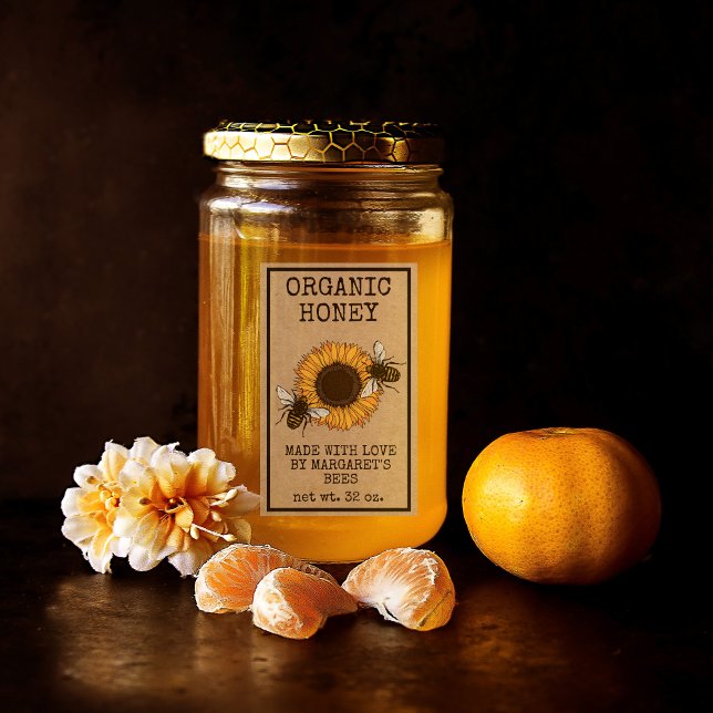 Honey Jar Étiquettes Honeybee Honeycomb Bee Apière (Créateur téléchargé)