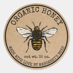 Honey Jar Étiquettes Honeybee Honeycomb Bee Apière