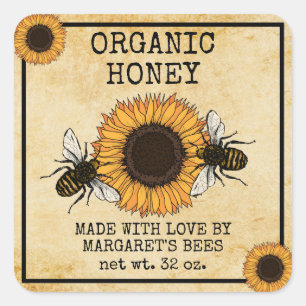 Honey Jar Étiquettes Honeybee Honeycomb Bee Apière