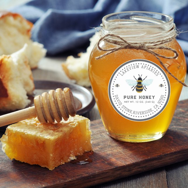 Honey Jar Étiquettes | Niveau personnalisé de miel (Honey Jar Square Level )