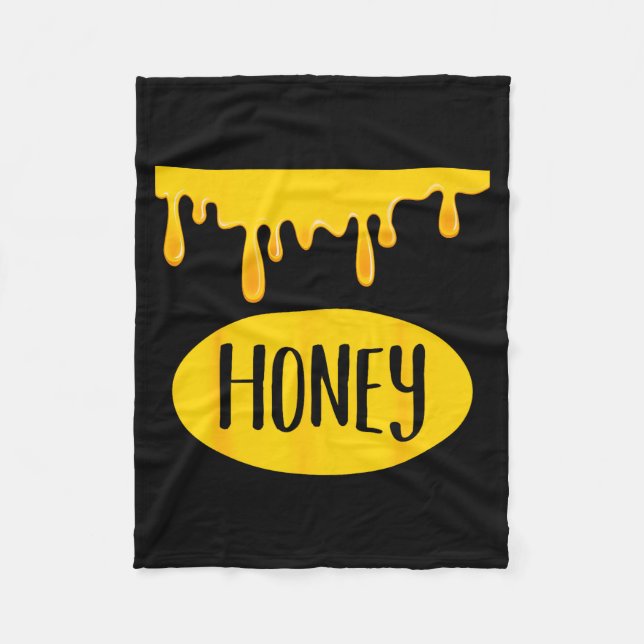 Honey Jar Funny Lazy Matching Costume Honeyt  Fleecedecke (Vorderseite)