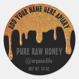 Honey Jar Honeybee Honeycomb Gold Tropfen Lux Runder Aufkleber