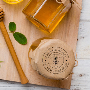 Honey Jar Honigbiene Honeycomb Bee Apiary Gummistempel