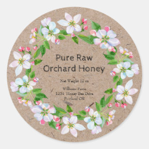 Honey Jar Kraft Paper Label Orchard Honey Runder Aufkleber