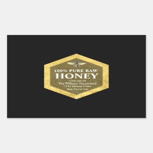 Honey Jar Label Honigbiene und Apiary Name Rechteckiger Aufkleber