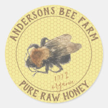 Honey Jar Label | Vintage Honigbiene und Honeycomb