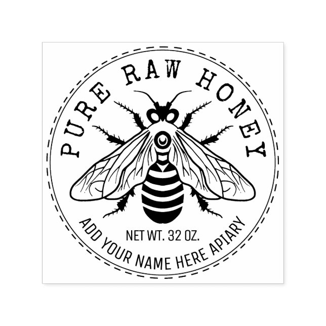 Honey Jar Labeling | Honigbiene Honeycomb Bee Apia Permastempel (Design)
