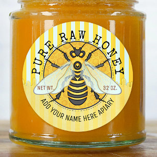 Honey Jar Labels   Honigbiene Honeycomb Bee Apiary Runder Aufkleber