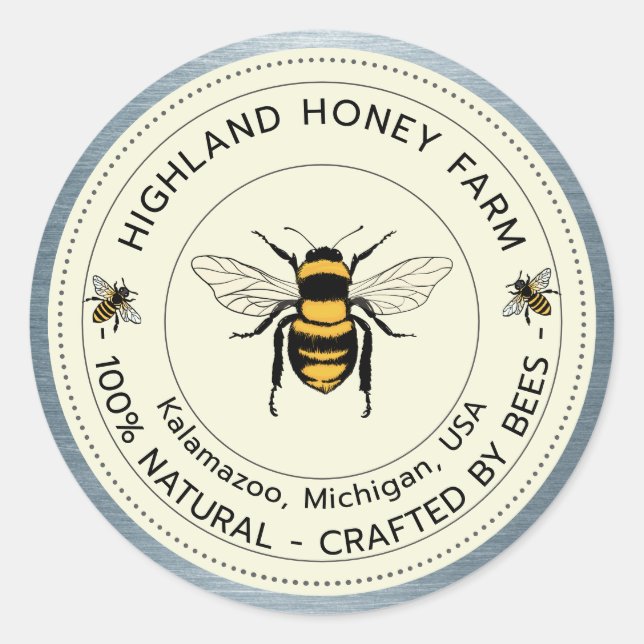 Honey Jar Labels,Mami to bien,Honigtrampel Runder Aufkleber (Vorderseite)