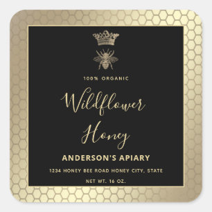 Honey jar, moderne Schriftzeichen-Königin Quadratischer Aufkleber