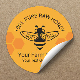 Honey Jar Pure Raw Honey Bee Apiary Beekeeper Runder Aufkleber