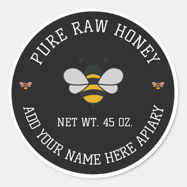 Honey Jar Stickers | Bee & Honeycomb Apiary Labels (Vorderseite)