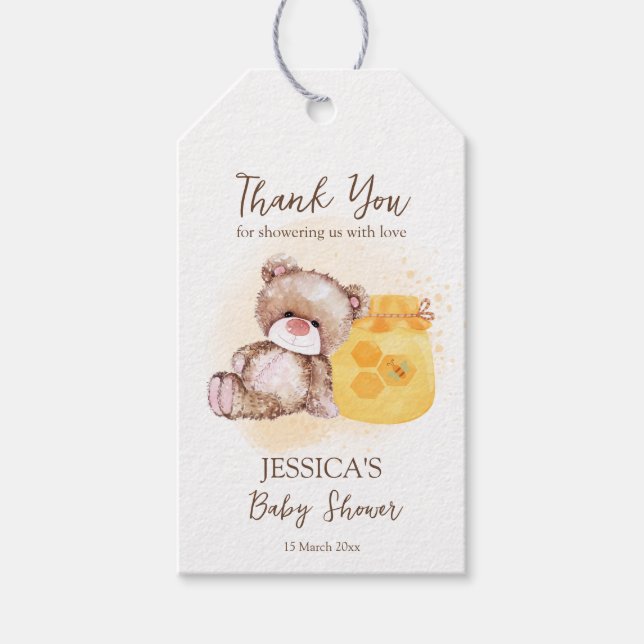 Honey jar teddy Bär Bärenjunge Geschenkanhänger (Vorderseite)