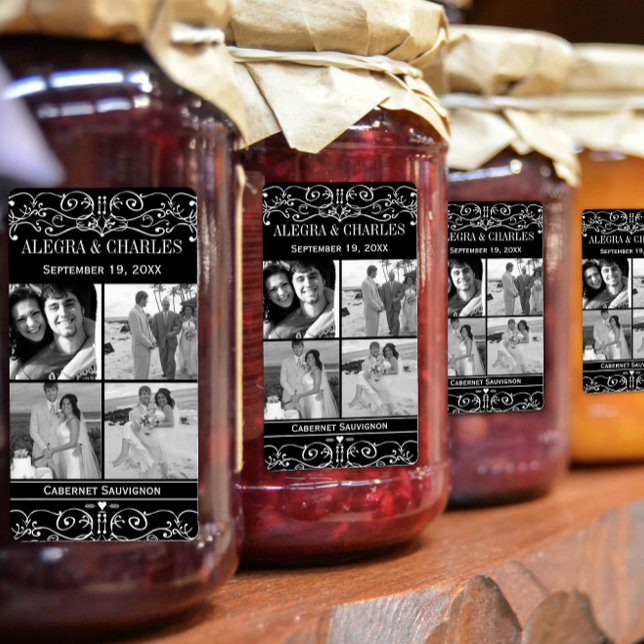 Honey Jelly Jar Étiquettes 4 Mariage photo Jar Fav (Créateur téléchargé)