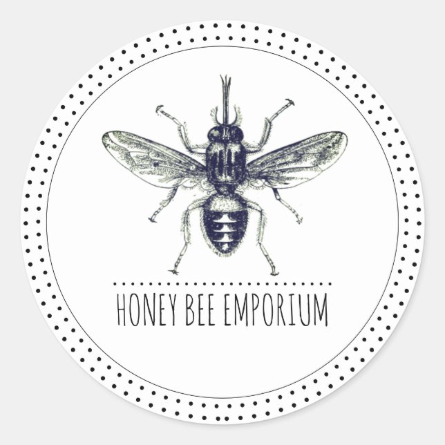 Honey-Label für Bienen Runder Aufkleber (Vorderseite)