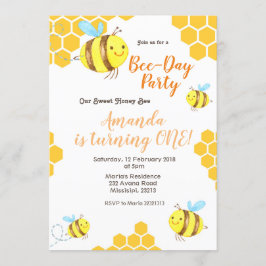 Honey Little Bee 1. Geburtstag Einladung