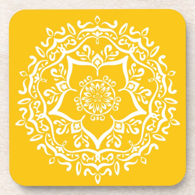 Honey Mandala Getränkeuntersetzer (Vorderseite)