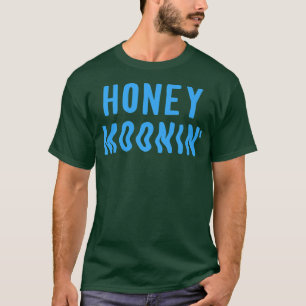 Honey MooninCool Verheiratetes Paar Blaues Tropisc T-Shirt