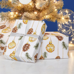 Honey Pine Cones Christmas Geschenkpapier