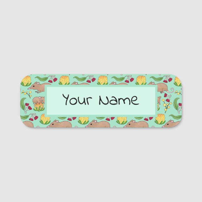 Honey Possum Namensschild (Vorderseite)