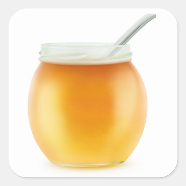Honey Quadratischer Aufkleber (Vorderseite)