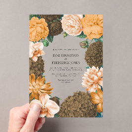 Honey Rose, Apricot Fleur & Toffee Bloom Wedding Acryleinladungen