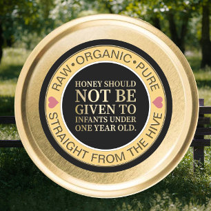 Honey Säugling Warning Lid Label & Honey Beschreib Runder Aufkleber