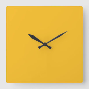 Honey Senf Gelb Trend Farbe Hintergrund Quadratische Wanduhr