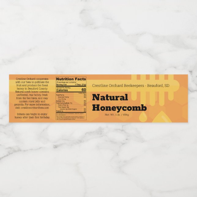 Honey Spoon Comb Honey Box Label (Einzelnes Label)