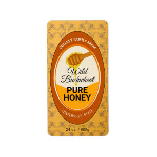 Honey Spoon Family Farm Honey Food Labels Adressaufkleber