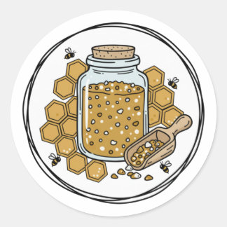 Honey Sugar Scrub Label Illustration | Honeycomb  Runder Aufkleber