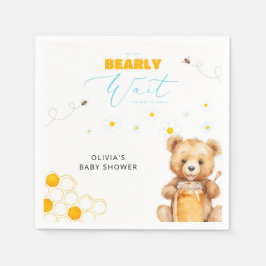 Honey Teddy Bear Boy Girl Baby Shower Serviette