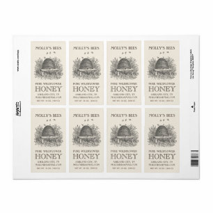 Honey Vintag Skep Shipping Label