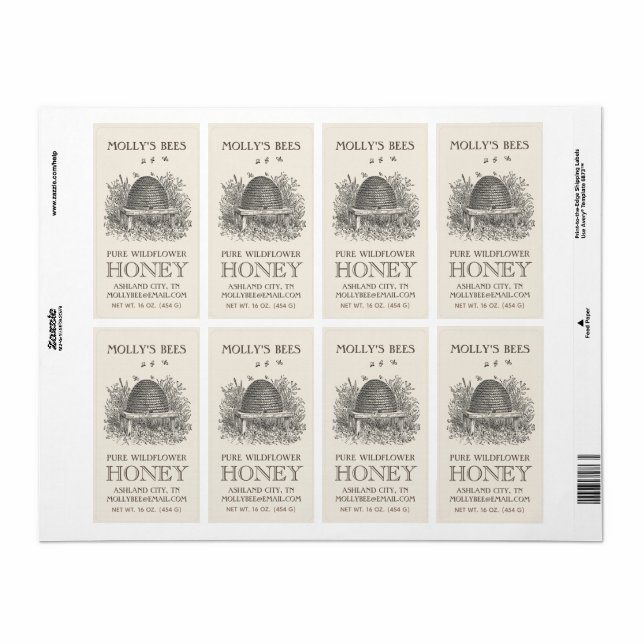 Honey Vintag Skep Shipping Label (Vorne)
