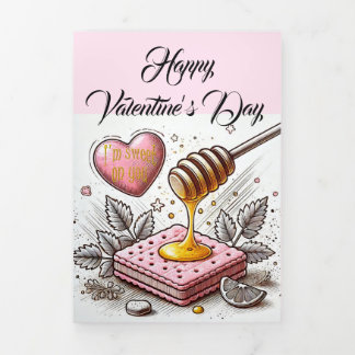 Honey & Waffle Sweet Fun Phrase Artistic Valentine Dreifach Gefaltete Urlaubskarte