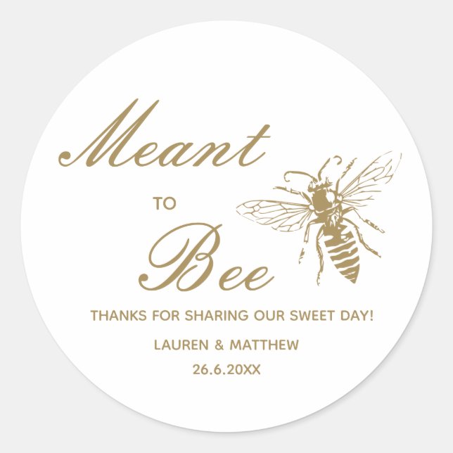 Honey Wedding Vielen Dank für Ihr klassisches Roun Runder Aufkleber (Vorderseite)