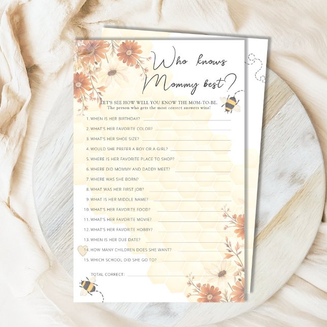 Honey Wildblume Baby Shower kennt Mommy Best (Von Creator hochgeladen)