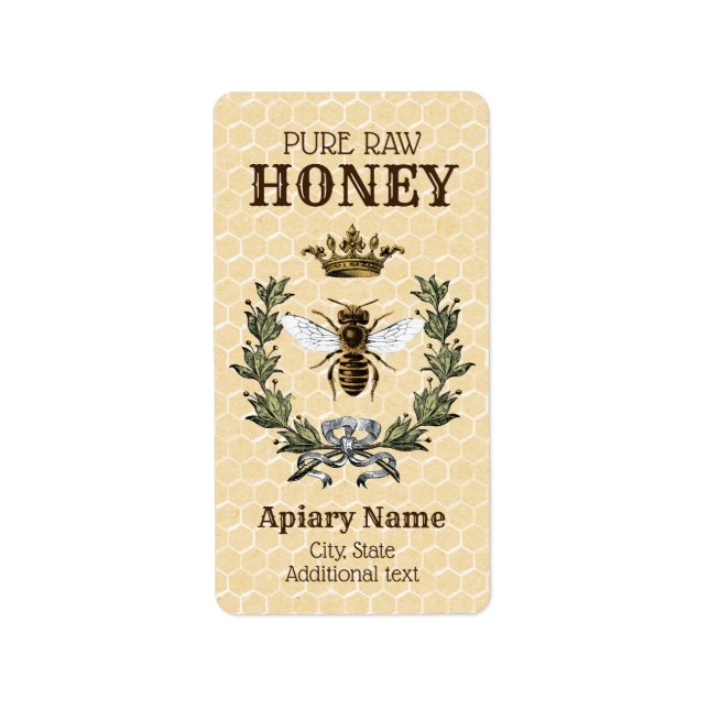 Honeybee Apiary Crown et Étiquette de couronne (Devant)
