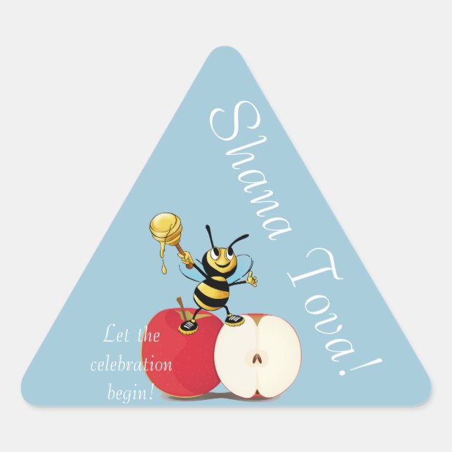 Honeybee Apple Rosh HaShana Classic Round Sticker (Vorderseite)