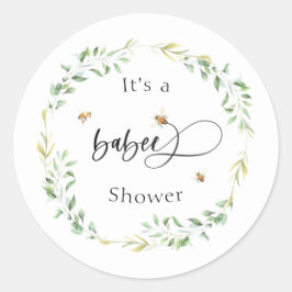 Honeybee Baby Shower Runder Aufkleber