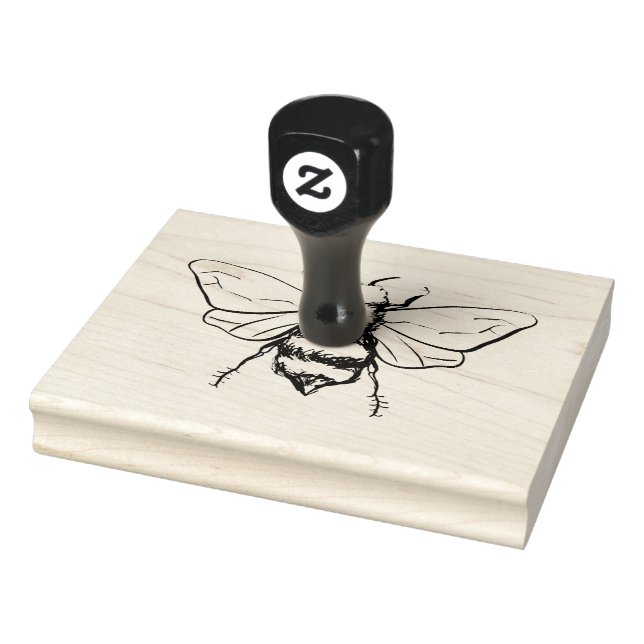 Honeybee Bumblebee Illustration personalisiert Gummistempel (Stempel)