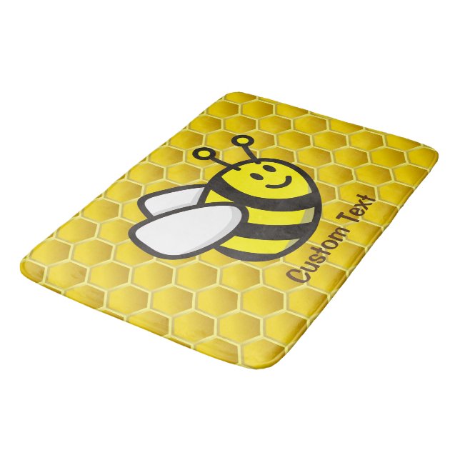 Honeybee-Cartoon Badematte (Schrägansicht)